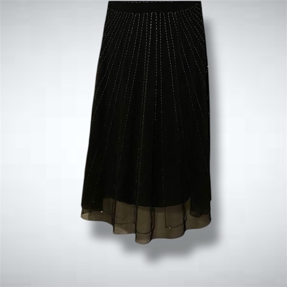 Vintage - Y2K Shelli Segal Embroidered Midi Dress - Picture 5 of 7